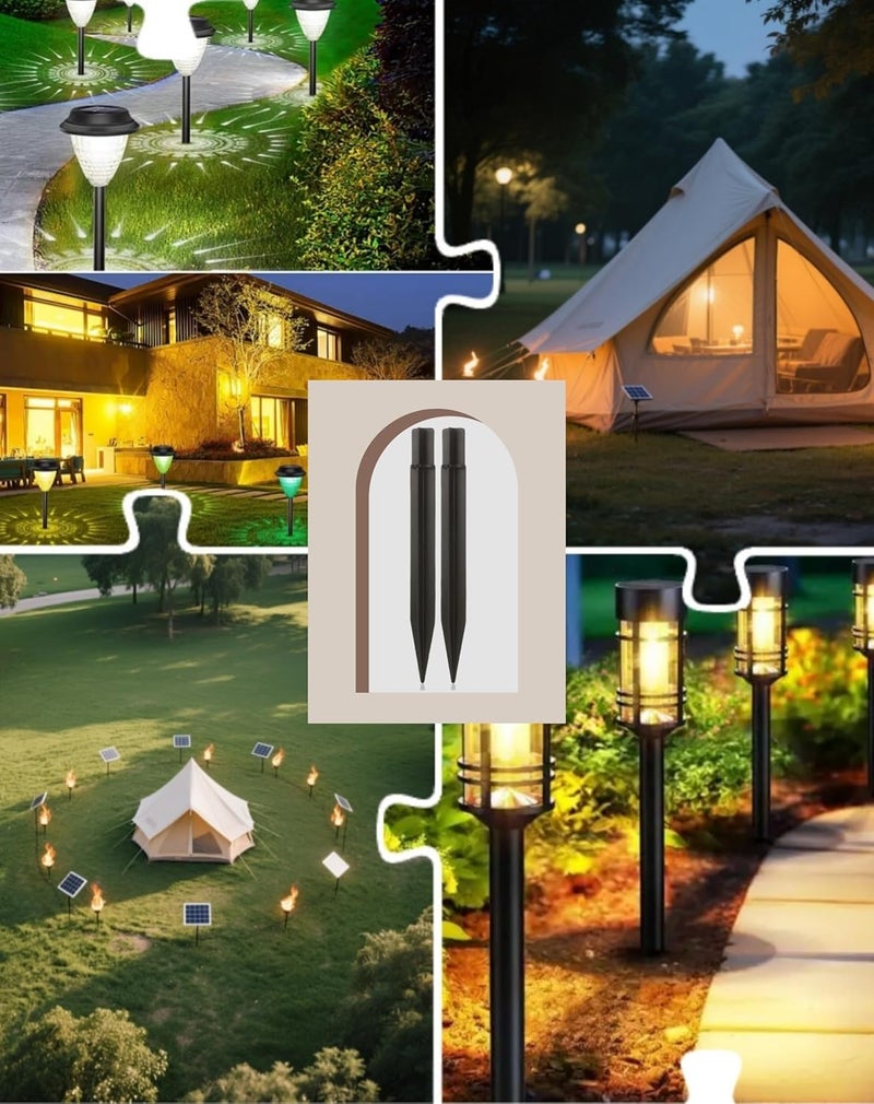 RyanDesign 8.25" Reinforced ABS Plastic Solar Ground Spikes - Durable Solar Light Replacement Stakes for Garden, Pathway, Deck, Camping, Christmas Lights (Fits 0.83" Inside Diameter) (Black-1 Pack) - Image 3